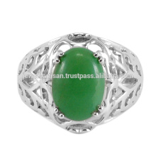 Designer Chrysoprase Gemstone 925 Sterling Silver Ring